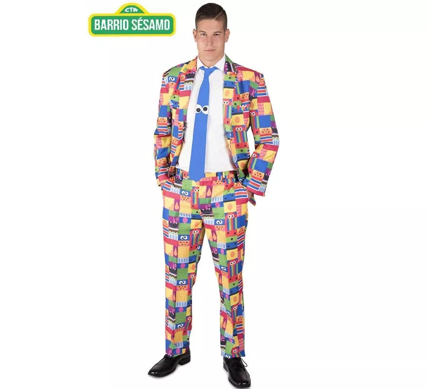 Translation missing: fr.Traje Divertido de Barrio Sésamo multicolor para hombre