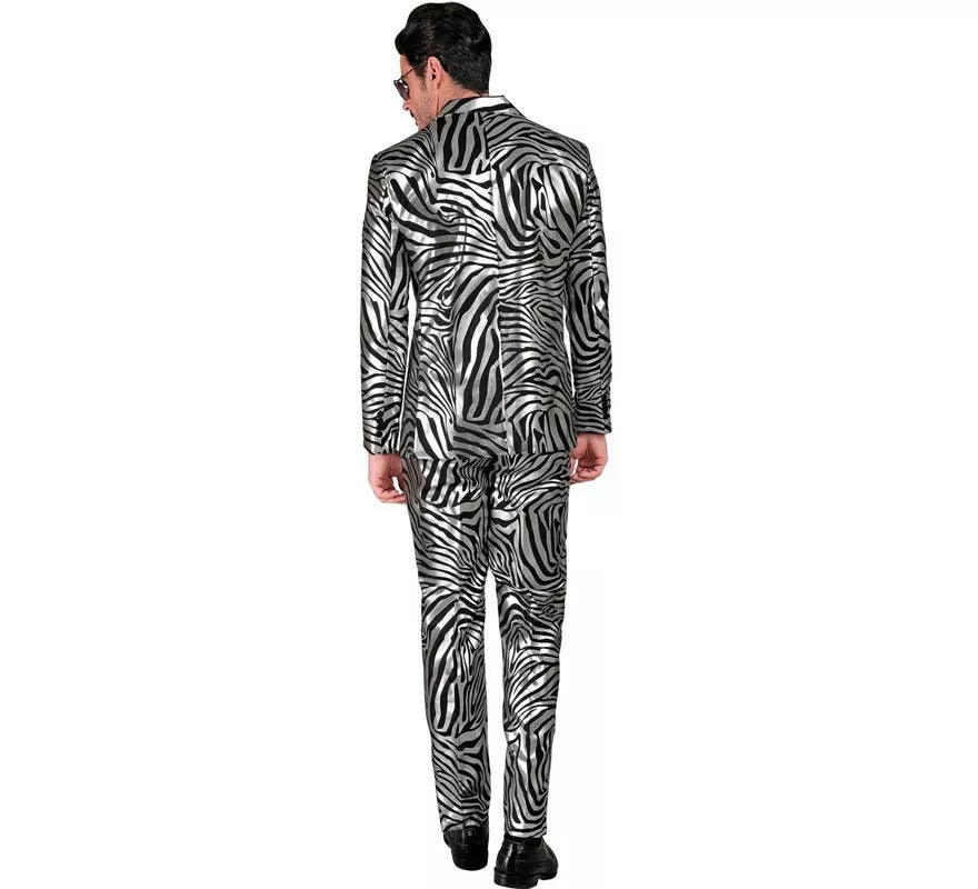 Translation missing: fr.Traje Divertido de Fiesta animal print plateado para hombre