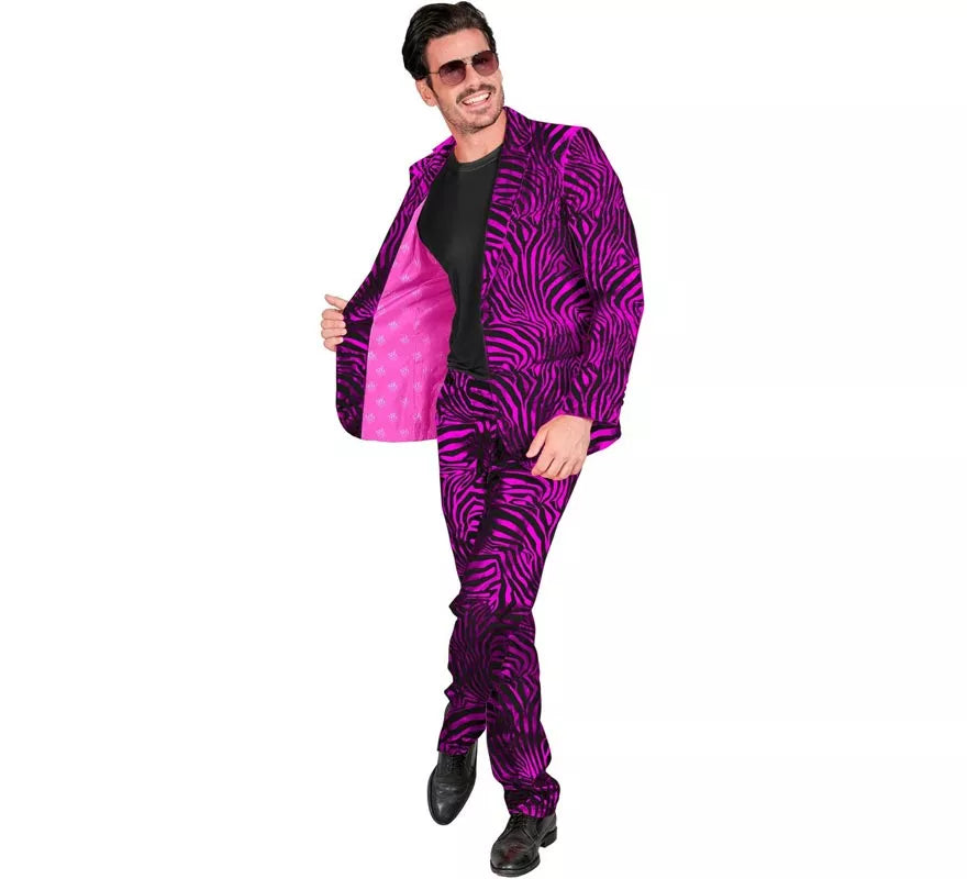 Translation missing: fr.Traje Divertido de Fiesta animal print púrpura para hombre