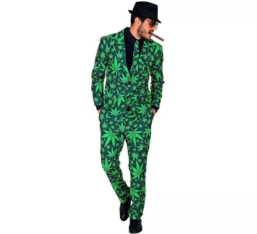 Translation missing: fr.Traje Divertido de Marihuana verde para hombre
