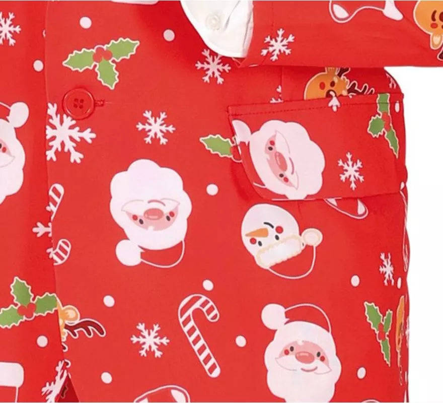 Translation missing: fr.Traje Divertido de Papá Noel rojo con corbata para hombre