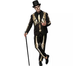 Costume effet vieilli squelette rigolo pour homme