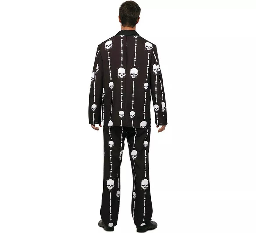 Traje Divertido negro Calaveras y Huesos para hombre
