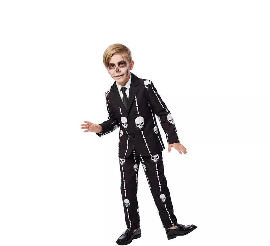 Translation missing: fr.Traje Divertido negro Calaveras y Huesos para niño