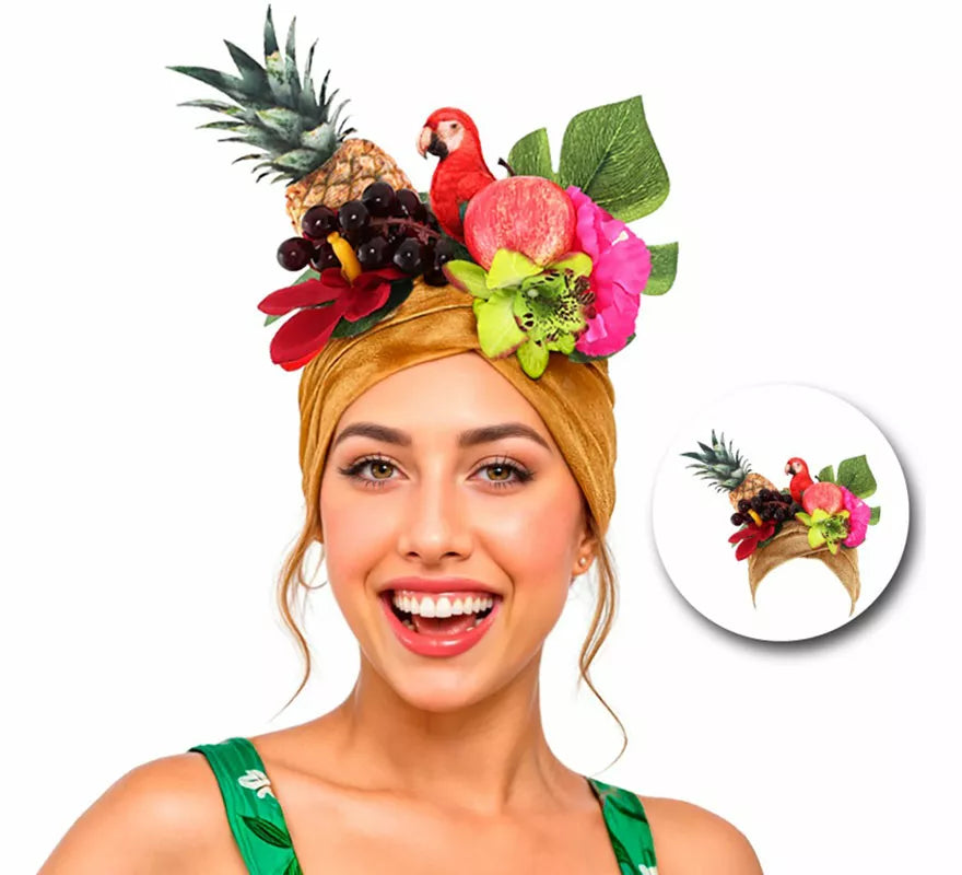 Translation missing: fr.Turbante de Rumbera dorado con Frutas
