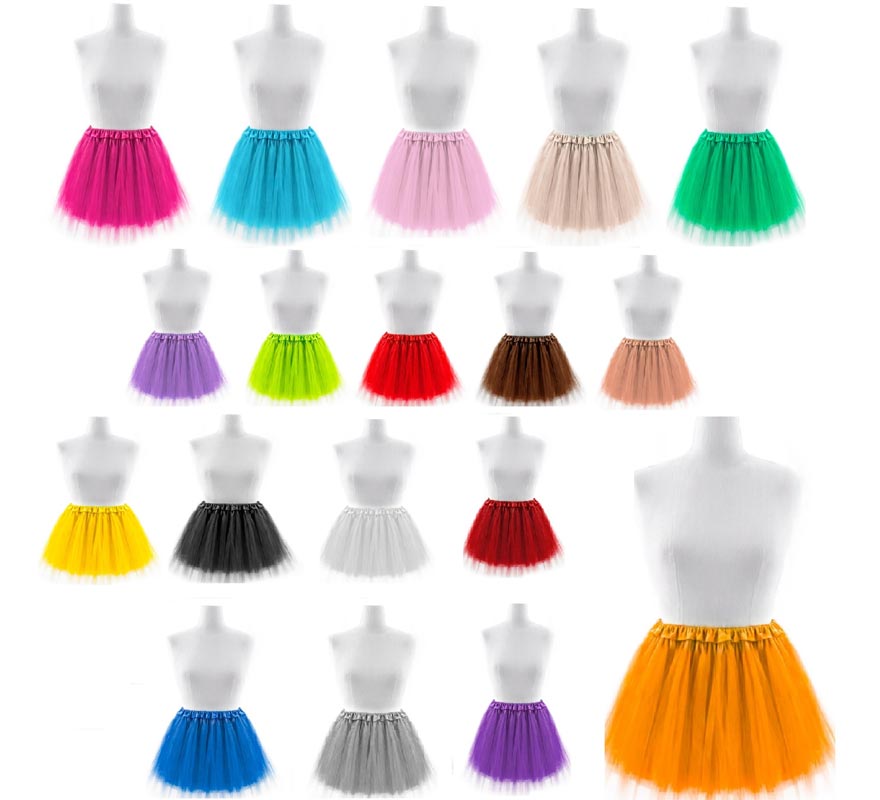 Translation missing: fr.Tutú con dobladillo en varios colores de 45 cm adulto