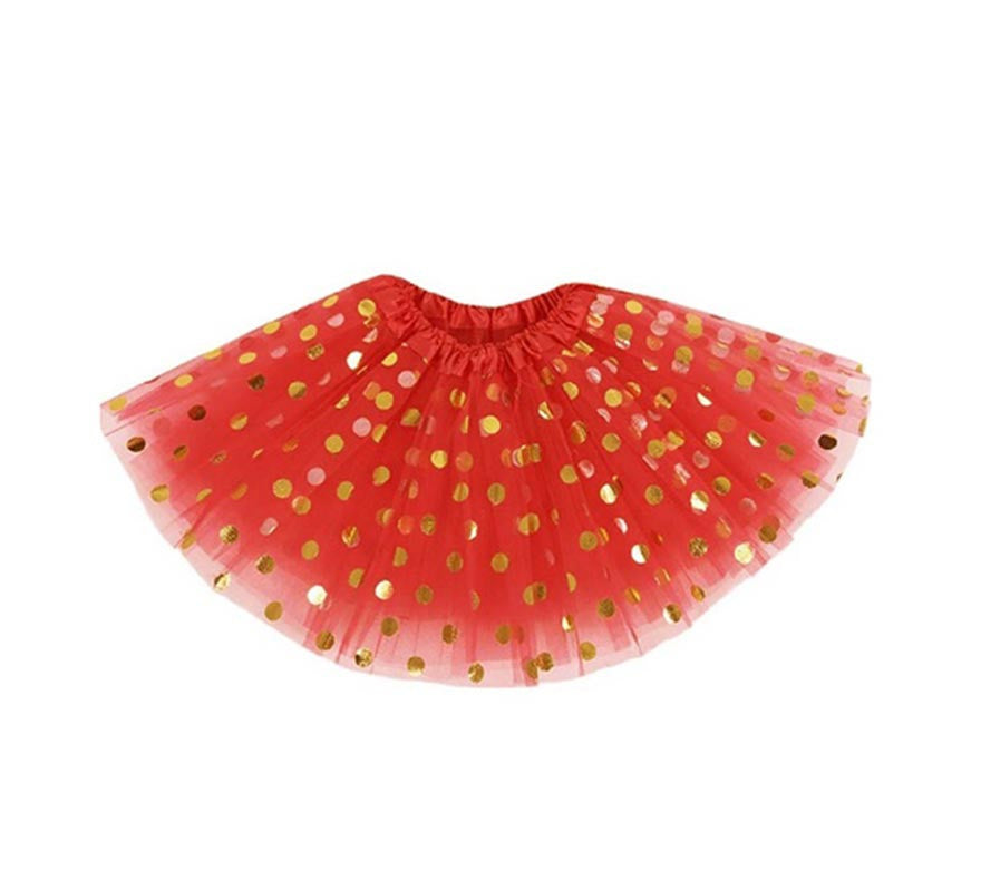 Tutú con Topos Dorados de 40 cm en varios colores