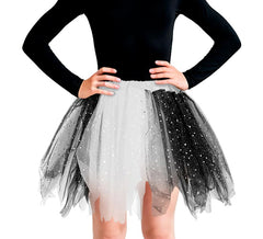 Tutu enfant étoiles noir et blanc 30 cm