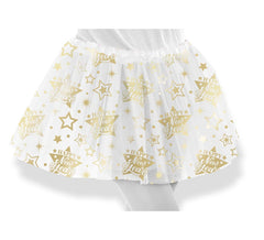 Tutu enfant blanc et doré « Bonne Année », 30 cm