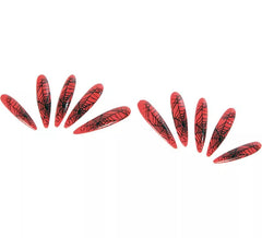 Faux Ongles de Sorcière avec Toiles d'Araignées