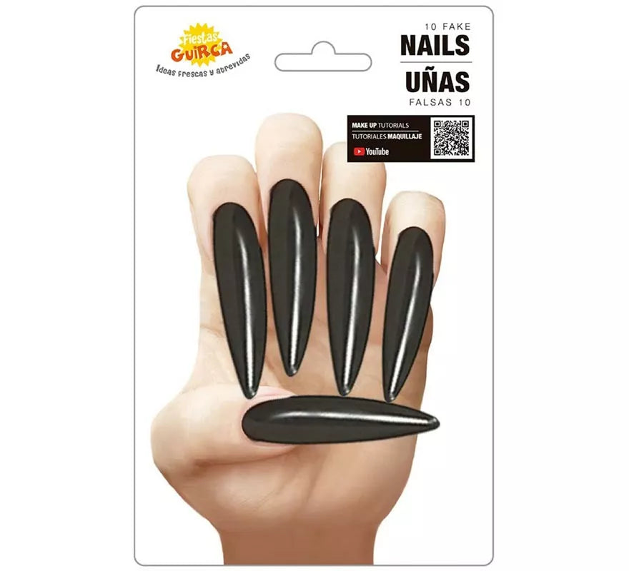 Translation missing: fr.Uñas negras postizas ultralargas 10 unidades