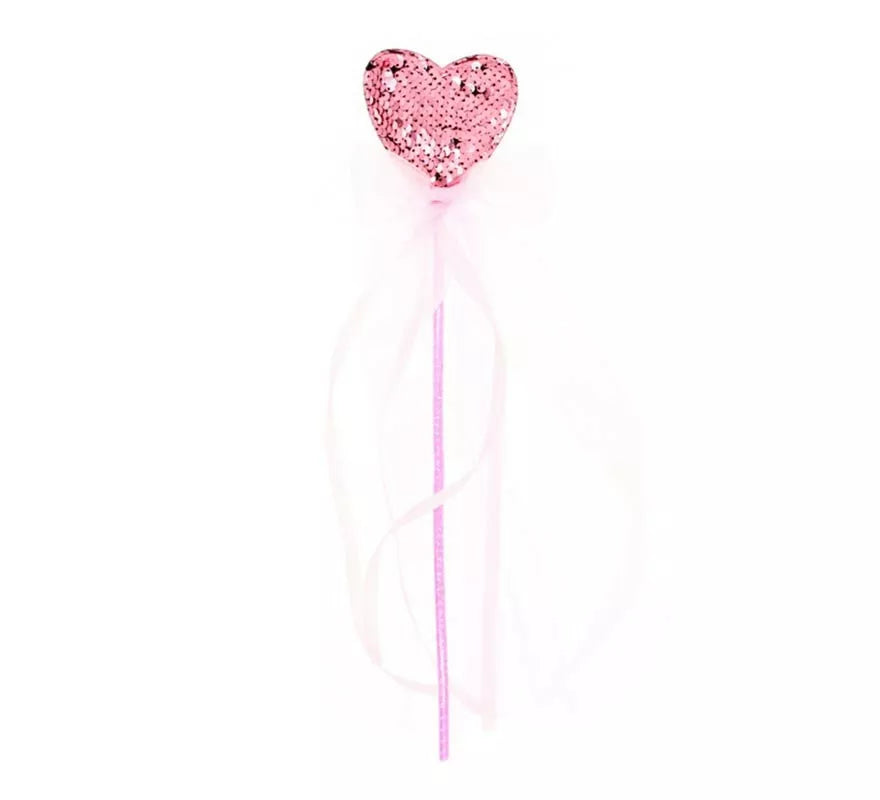 Translation missing: fr.Varita de Princesa Corazón brillo rosa de 36 cm