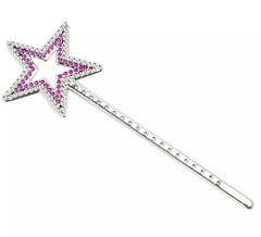 Petite baguette avec étoile rose de 23 cm