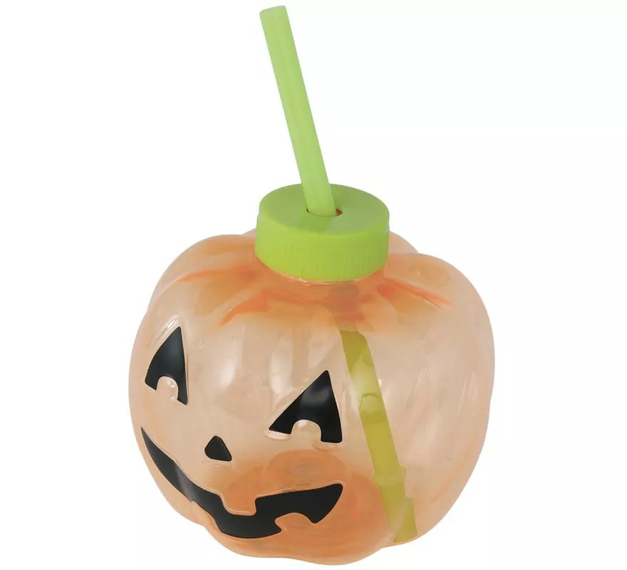 Translation missing: fr.Vaso con Pajita Calabaza con iluminación LED de 17 cm