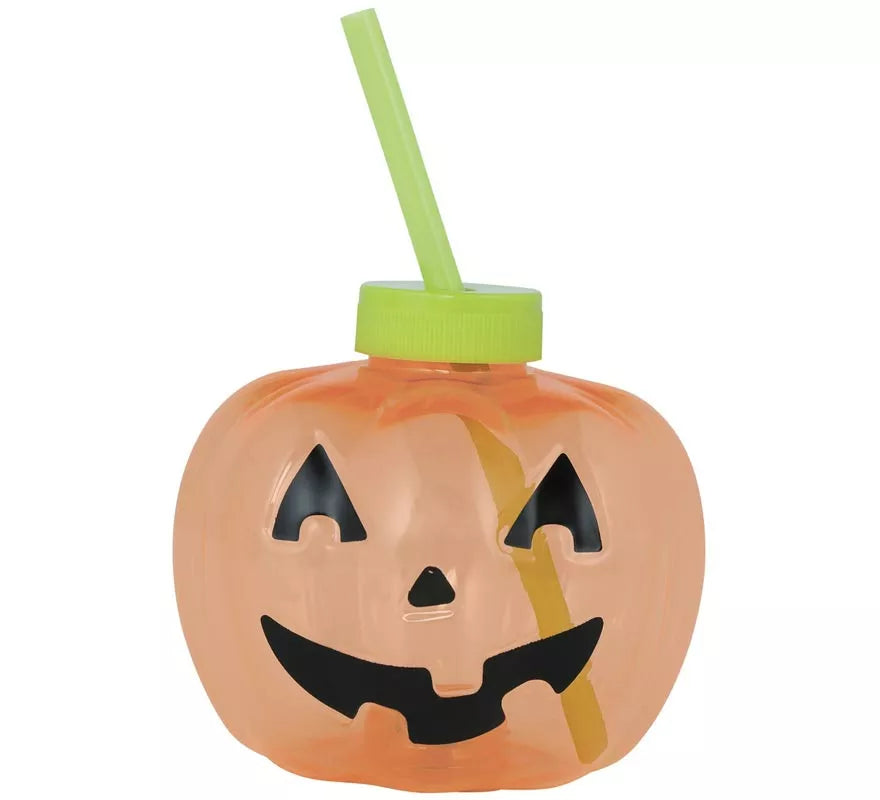 Translation missing: fr.Vaso con Pajita Calabaza con iluminación LED de 17 cm