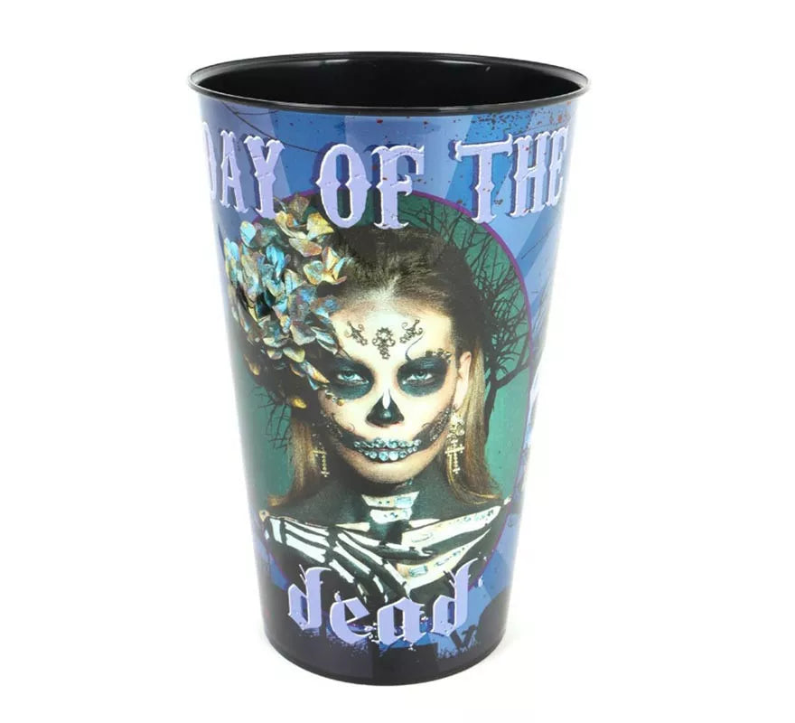 Translation missing: fr.Vaso Día de la Muerte de plástico de 10,5x7,5x18 cm
