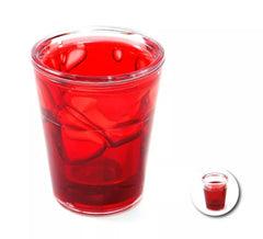 Verre double fond avec faux sang de 40 ml