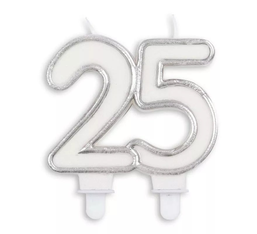 Translation missing: fr.Vela de Cumpleaños, Aniversarios y Bodas de Plata Número 25 de 8 cm