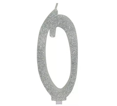 Bougie numéro 0 en argent givré, 12,5 cm