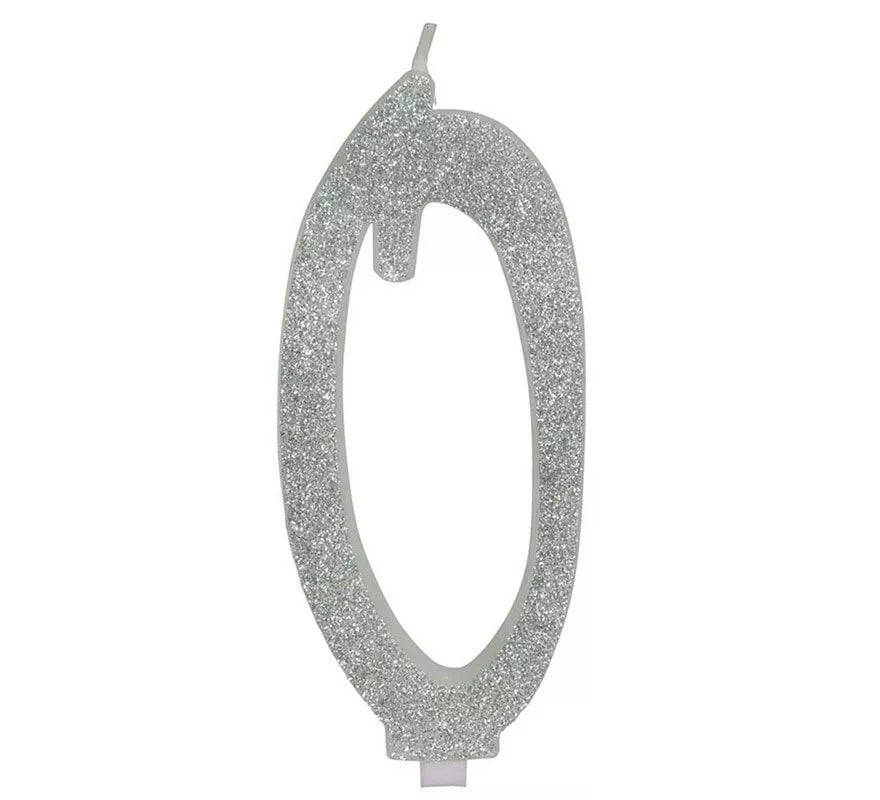 Translation missing: fr.Vela Escarchada Plata Número 0, de 12.5 cm
