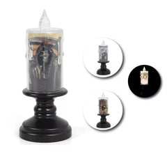 Bougie d'Halloween basée sur des modèles assortis avec lumière mesurant 5,5x13 cm