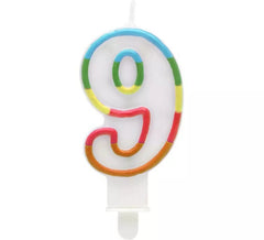 Bougie Numéro 9 Multicouleur