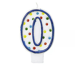Bougie Numéro 0 avec Pois à couleurs