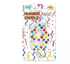 Bougie Points de couleur avec le numéro 9.