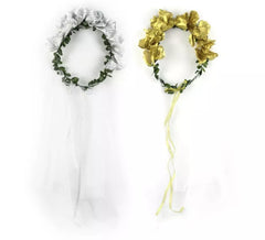 Voile avec cerceau de fleurs de couleurs assorties