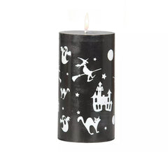 Décoration Halloween Bougie Noire de 13x7 cm