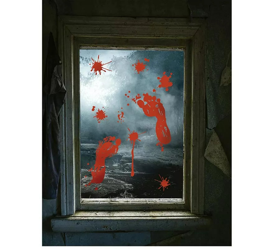 Translation missing: fr.Ventana Huellas de Pies con Sangre electroestática de 25x35 cm