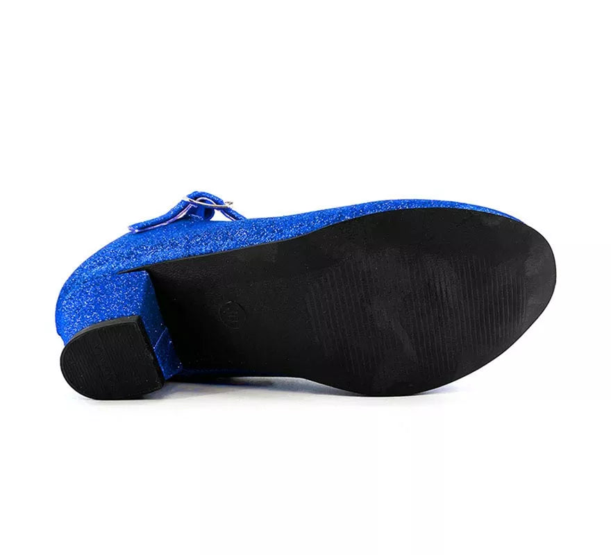 Zapato Sevillana con tacón Azulón Purpurina en números del 22 al 41