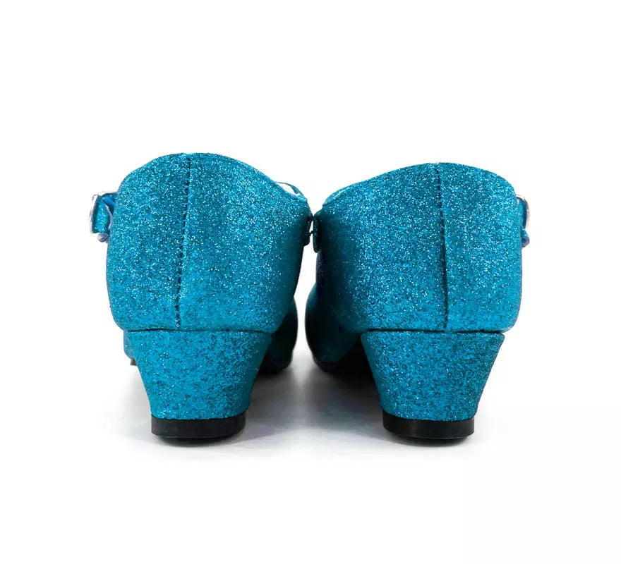 Translation missing: fr.Zapato Sevillana con tacón Azul Turquesa Purpurina en números del 22 al 41