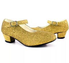 Chaussure Sevillana avec talon à paillettes dorées en chiffres de 22 à 41