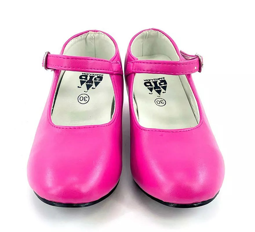 Translation missing: fr.Zapato Sevillana con tacón Fucsia en números del 22 al 41
