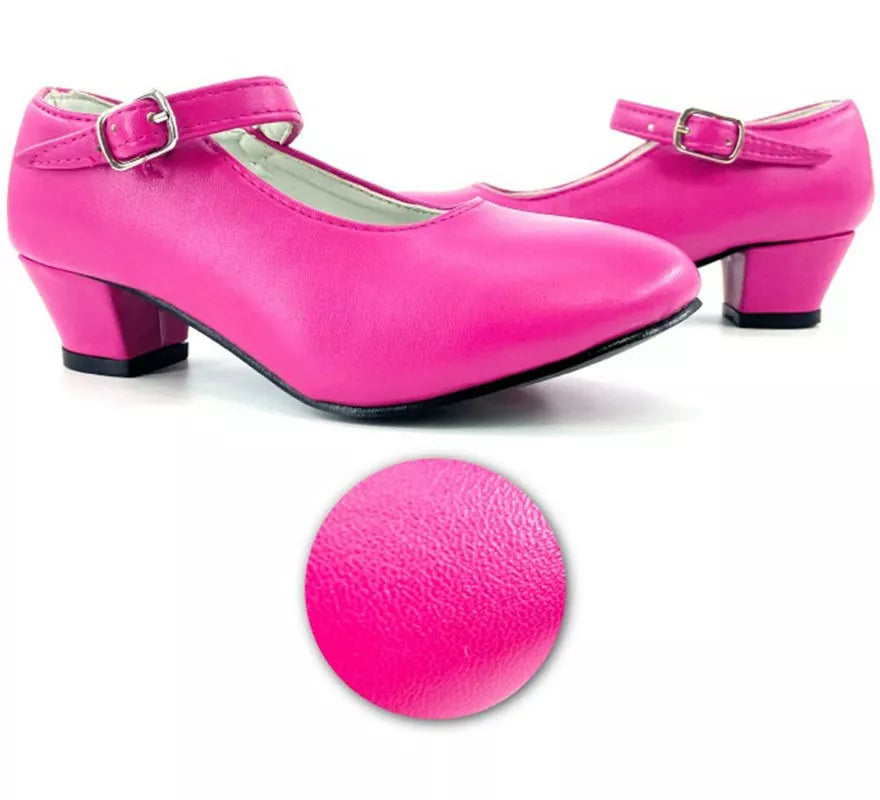Translation missing: fr.Zapato Sevillana con tacón Fucsia en números del 22 al 41