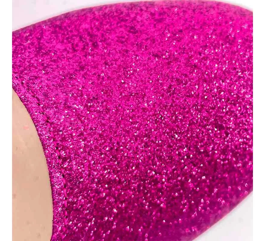 Translation missing: fr.Zapato Sevillana con tacón Fucsia Purpurina en números del 22 al 41