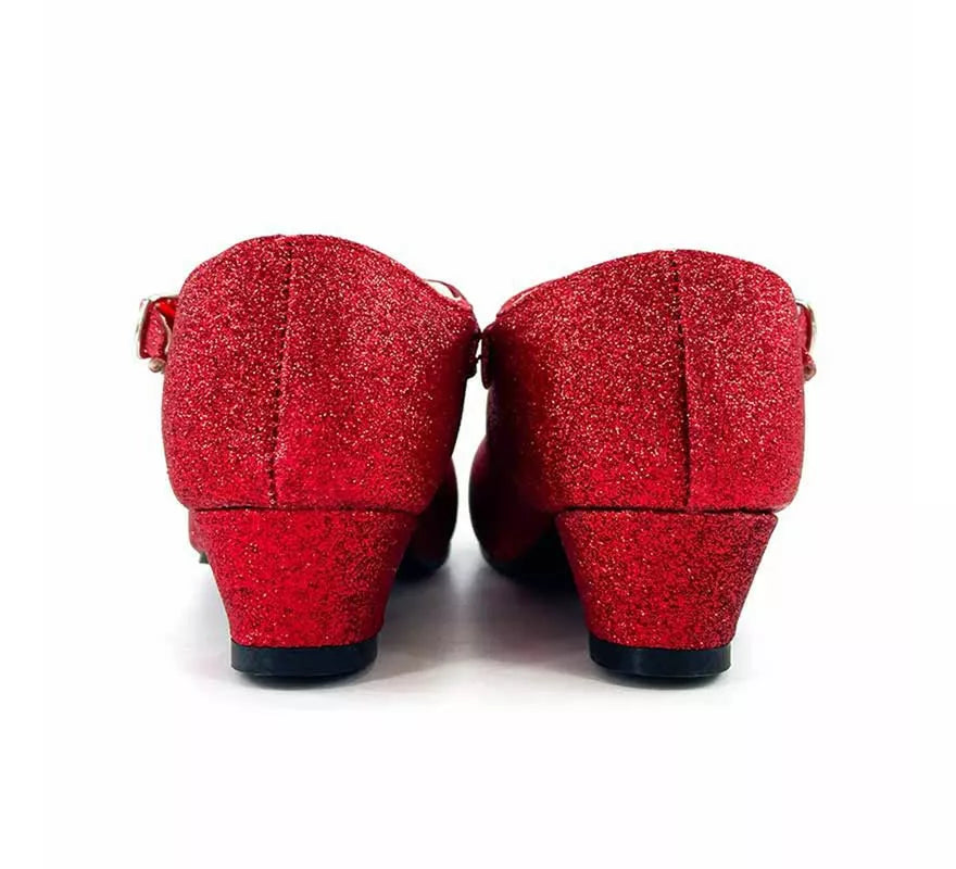 Translation missing: fr.Zapato Sevillana con tacón Rojo Purpurina en números del 22 al 41