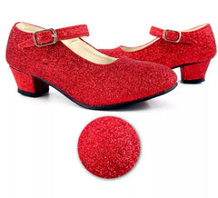 Chaussure Sevillana avec talon Red Glitter en numéros de 22 à 41