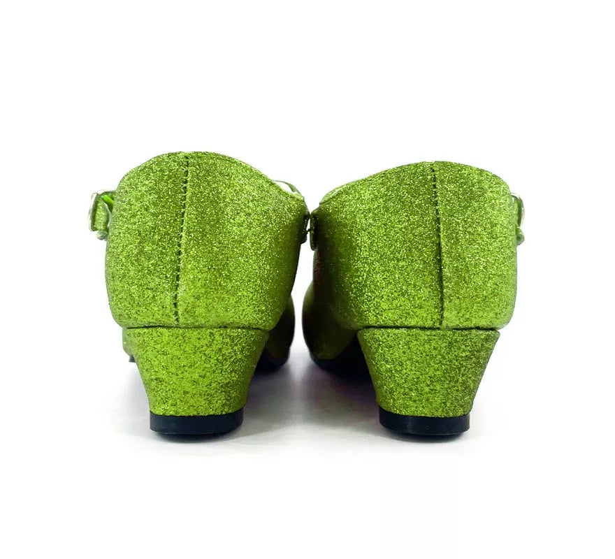 Translation missing: fr.Zapato Sevillana con tacón Verde Purpurina en números del 22 al 41