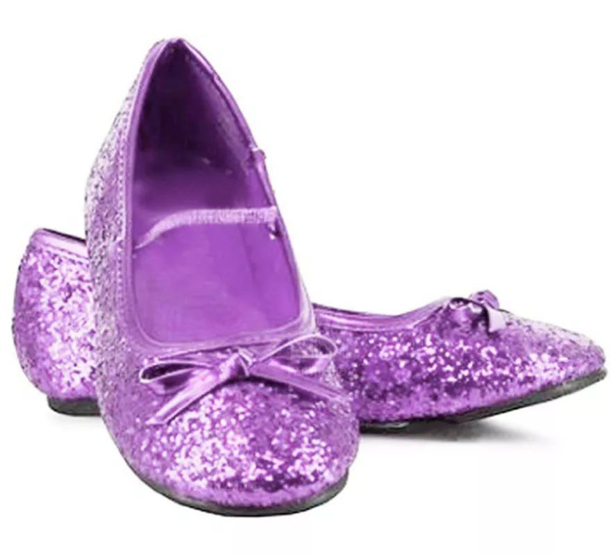 Translation missing: fr.Zapatos Bailarinas Moradas Purpurina en números del 22 al 41