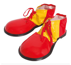 Chaussures de clown rouge et jaune 35 cm